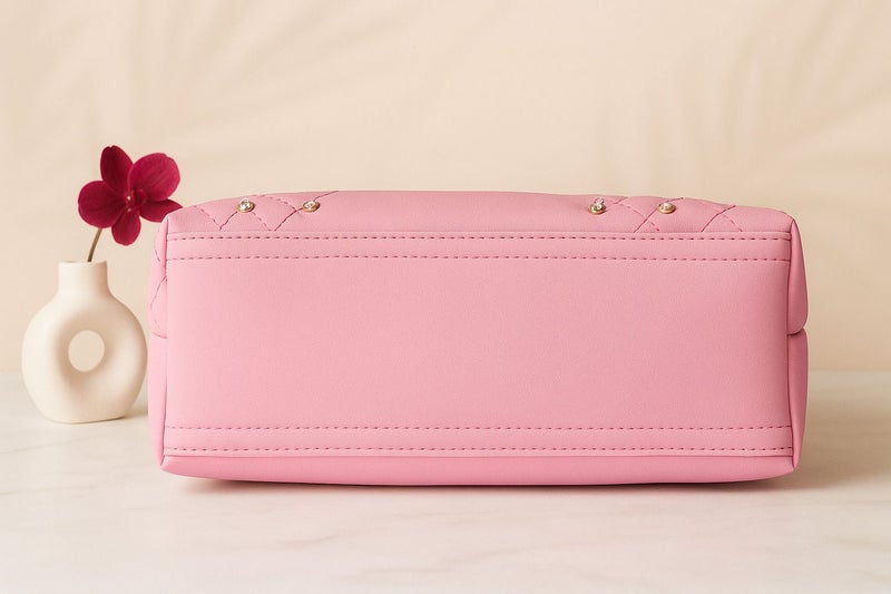 Osman Pink Quilted Handbag for Women - Image 5